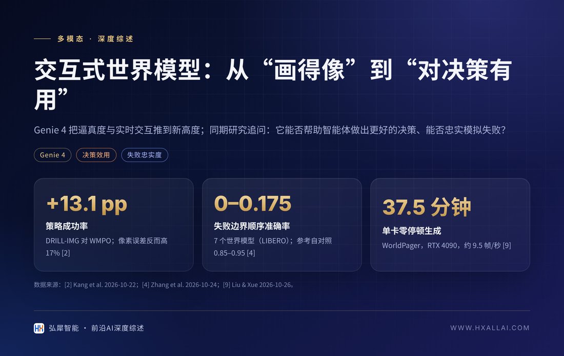 封面图：交互式世界模型的新坐标：从视觉保真到决策效用